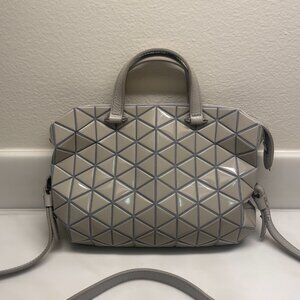 Issey Miyake Bao Bao Tonneau Crossbody Bag Grey/Beige